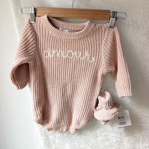 Sweater Onsie Amour Pink Grayson Mini Blush Pink NWT Slippers